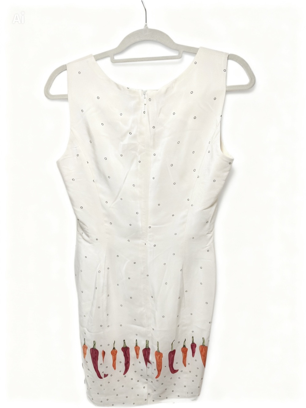 90s vintage Misho silk chili pepper dress - Picture 3 of 7